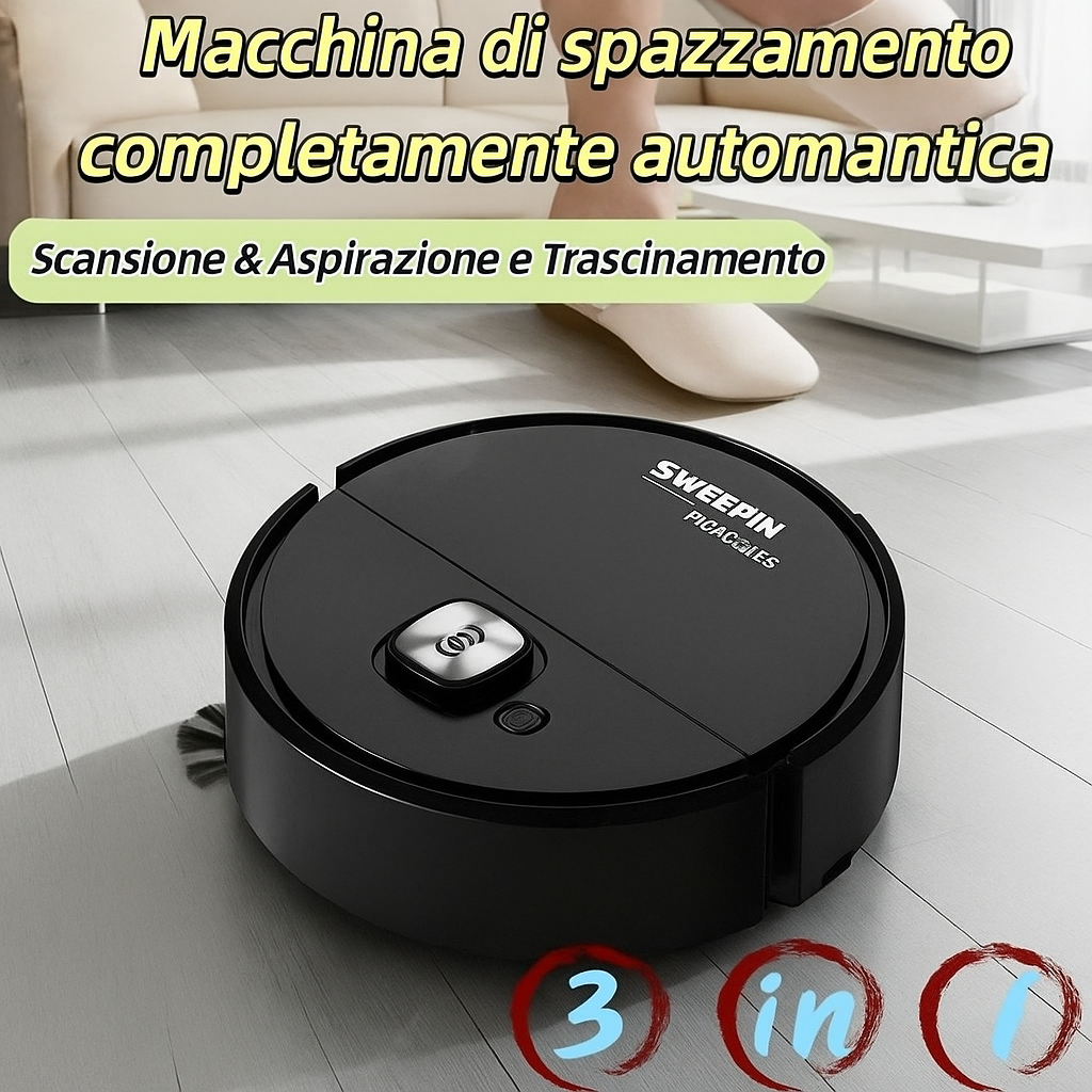 Robot Aspirapolvere Intelligente 3-in-1