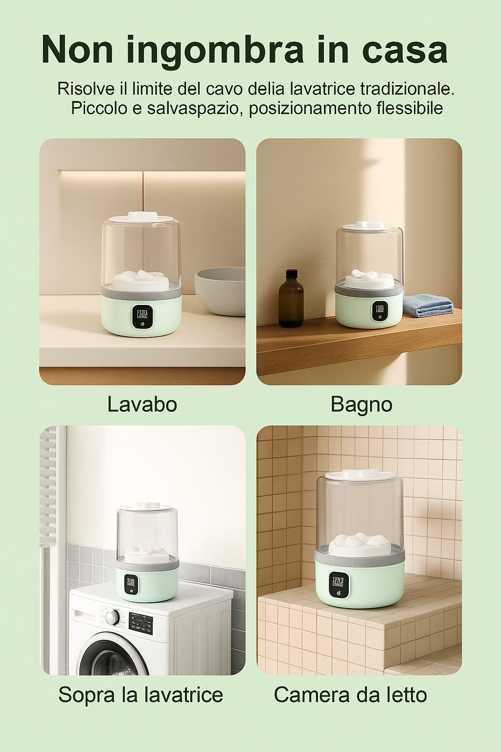 🧺 Mini Lavatrice Portatile Intelligente - Ricaricabile e Silenziosa