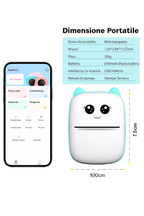 Stampante Termica Portatile Mini | Stampa Foto, Etichette e Note via Bluetooth – Compatibile con Android e iOS